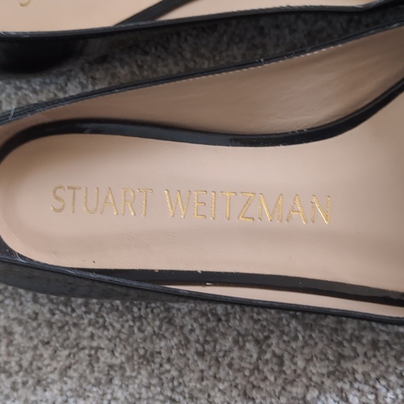 Stuart Weitzman Iridescent Black Patent Leather Women's Flats Shoes - Picture 3 of 9